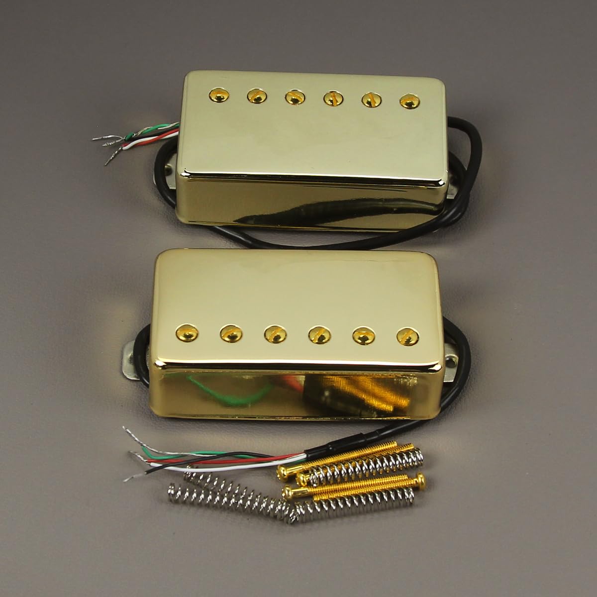FLEOR Humbucker Pickup Ceramic Guitar Neck + Bridge Pickup Set Golden Fit LP Style Electric Guitar